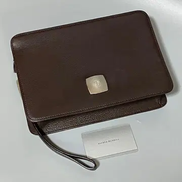 던힐 세컨드 백 가죽 파우치 브라운