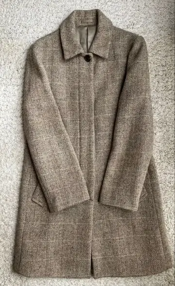 마가렛호웰 x 해리스 트위드 콜라보 롱 코트 헤링본