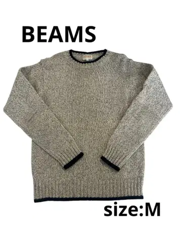 남성용 니트 니트 스웨터 M 빔즈 그레이 beams 남성