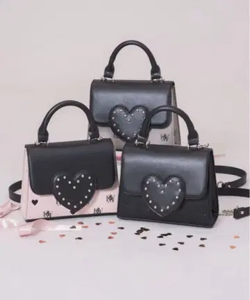 pium 프론트 하트 모노그램 미니백