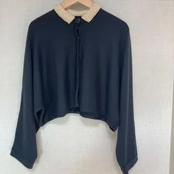 Ballsey 울 폴리에스테르 펄 컬러 숏 가디건