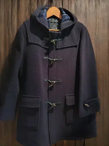 글로버올 네이비 더플 코트 후드 부착 잉글랜드제