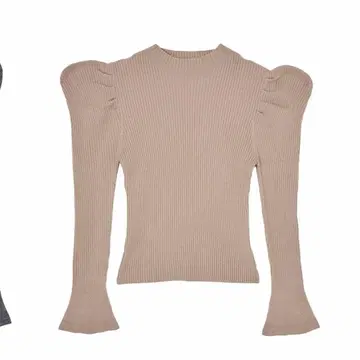 Volume-Sleeve Glitter Knit Top