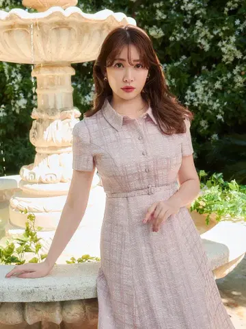 herlipto Annecy Belted Dress misty pink