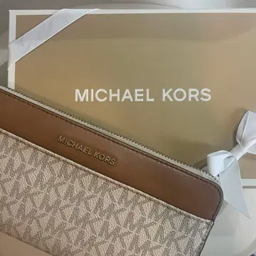 MICHAEL KORS 장지갑 베이지 브라운 박스 포함