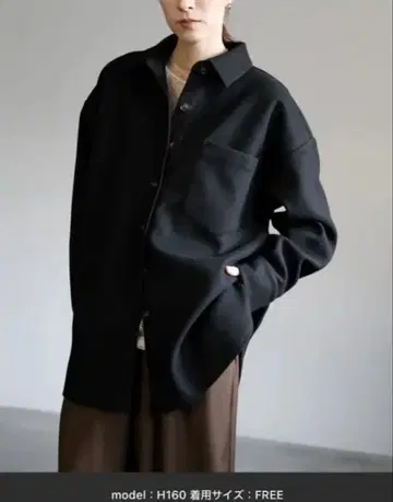 select MOCA 셀렉 모카 페이크 울 셔츠 자켓 블랙