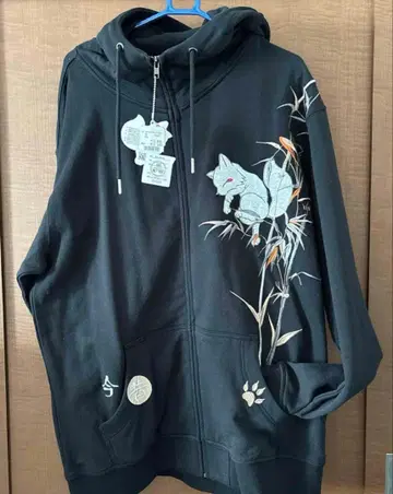 곤자쿠 이야기 후드 부착 후드티