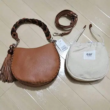 [ 새상품 미사용 ] 이아하피요네 천연 가죽 가죽 체인 라운드 숄더 백