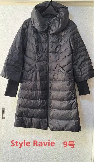 새상품 스타일라비 여배우 옷깃 다운 코트 블랙 9호