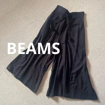 BEAMS 와이드 팬츠 블랙