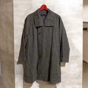 JURGEN LEHL 요건 레일 브라운 계열 린넨 울 코트 M