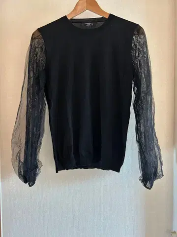 ROCHAS 로샤스 스웨터 2중 레이스 소매 블랙 이탈리아제