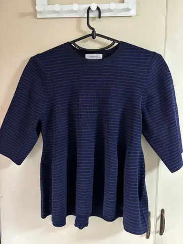 미사용 새상품 GoldenBear 플럼 니트 풀오버 네이비 오부 소매 L