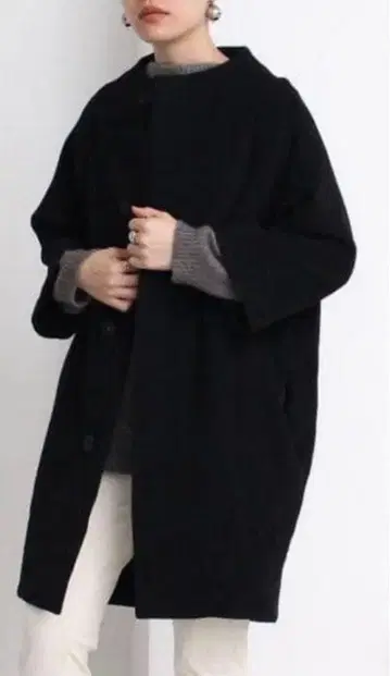 니토카 캐시미어 혼방 코쿤 코트