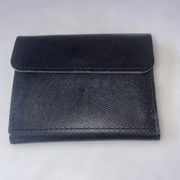 블랙 가죽 접이식 지갑