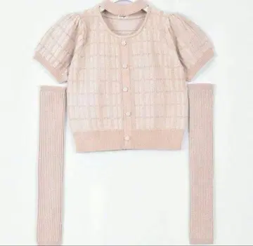 evelyn 에블린 암워머 포함 라메 니트 핑크 지뢰