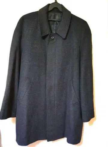 남성용 울 코트 S 사이즈 다크 그레이 모.캐시미어 혼방