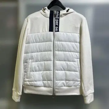 and per se 후드 부착 화이트 충전솜 자켓