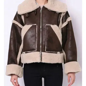 [ EMODA ] 숏 페이크 무스탕 블루종