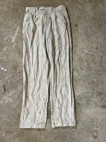 아이보리 린넨 캐주얼 팬츠