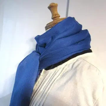 새상품급 PASHMINA/파슈미나 대형 스톨 인디고 블루