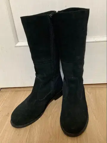 블랙 스웨이드 롱 부츠 L 사이즈(24cm)