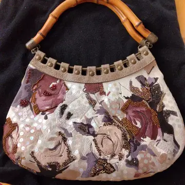 EPOCA 꽃무늬 핸드백 대나무 핸들