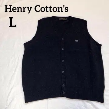 [ 새상품급 ] 헨리코튼 베스트 V넥 블랙 모 남성용 사이즈 L