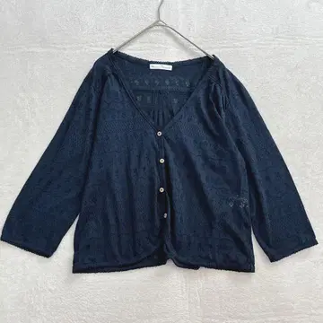 x31 메이플 필 레이스 가디건 네이비 L 사이즈 루즈핏