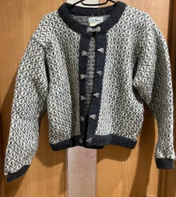 L.L.Bean 기하학 패턴 가디건 M