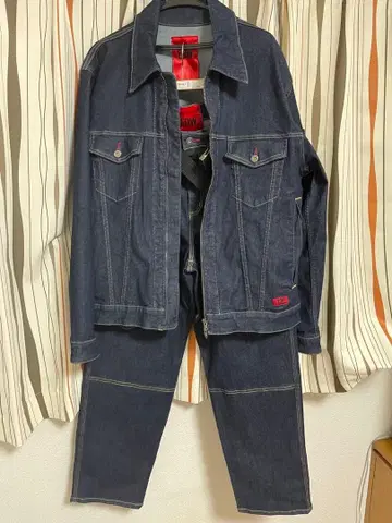 EDWIN 다크 블루 데님 자켓과 팬츠 세트