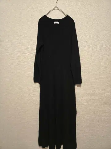 뷰티&유스 유나이티드 애로우즈 리브 니트 롱 원피스 블랙