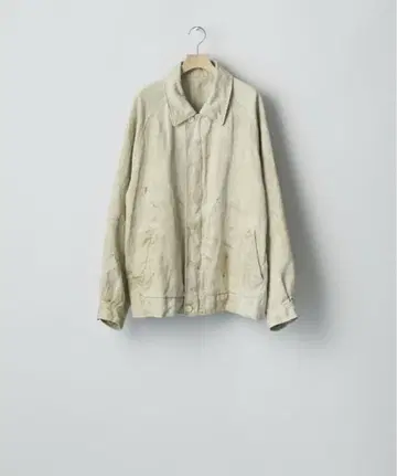 HEAVY LINEN HERRINGBONE ZIP JACKET