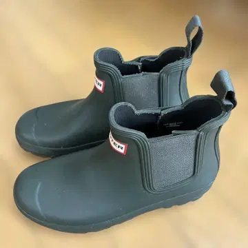 헌터 블랙 레인부츠 사이드 고어