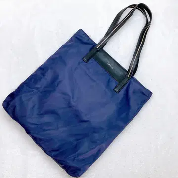 컨디션 최상 폴스미스 토트백 멀티 스트라이프 나일론 로고 가죽