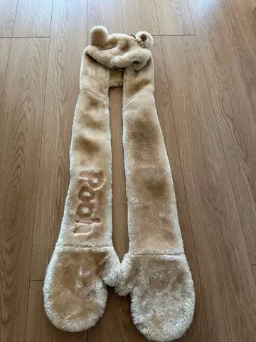 푸우 후드 머플러 장갑 일체형