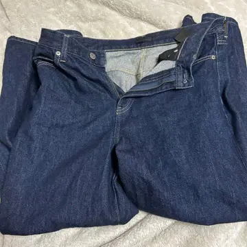 다크 네이비 데님 청바지 프론트 지퍼