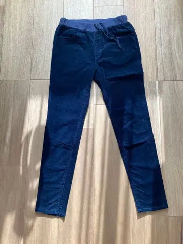 네이비 스키니 팬츠 코튼 혼방