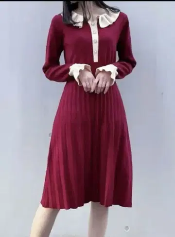 티티앤코 titty&co 니트 원피스 빨간색