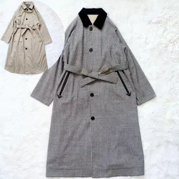 새상품급 최근 티카 리버서블 스탠 칼라 텐트 코트 벨로아 옷깃 벨트