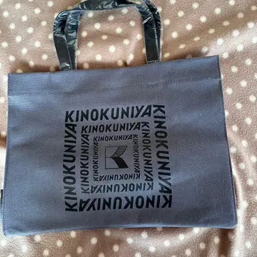 KINOKUNIYA 가죽 핸들 코튼 토트백 미사용 새상품