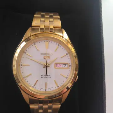 SEIKO5 골드 x 화이트 미사용