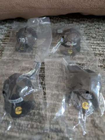New Era 블랙 캡 4개 세트