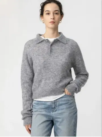 미사용 새상품 론 헤르만 모헤어 폴로 니트 탑