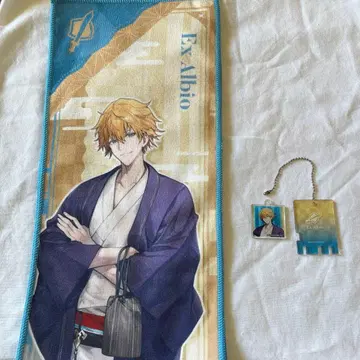 엑스 알비오 니지산지 x 극락탕 콜라보 머플러 타월 키링