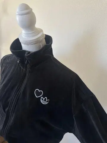 adidas 블랙 지퍼 자켓 점퍼 후드티 L