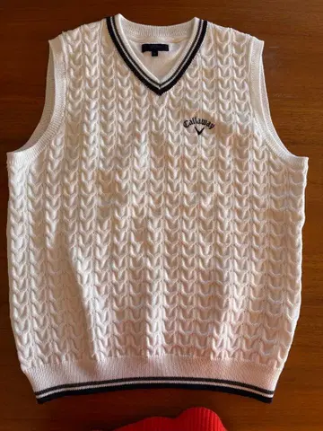 Callaway 케이블 니트 베스트 화이트