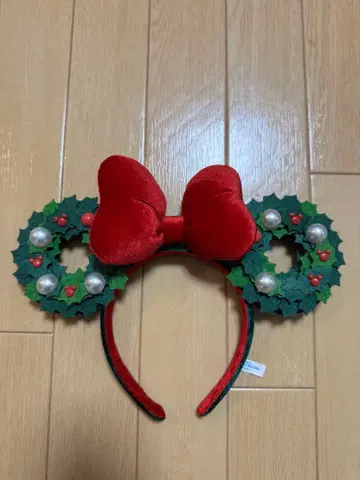 [ 디즈니 ] 크리스마스 리스 미니 머리띠 / TDR / 레드