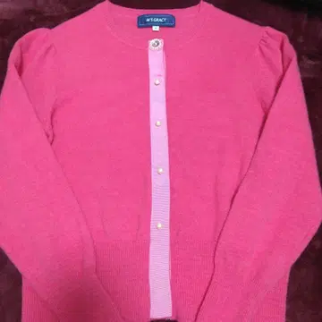 엠즈 그레이시 퍼프 슬리브 가디건 비쥬 핑크