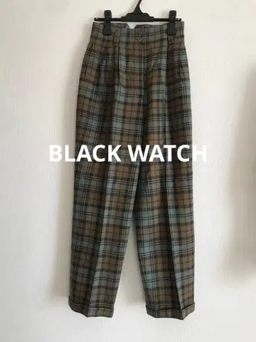 BLACK WATCH 레트로 울 체크 팬츠